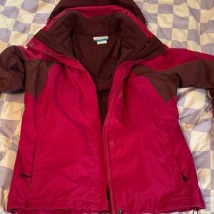Columbia Burgundy Fleece Jacket